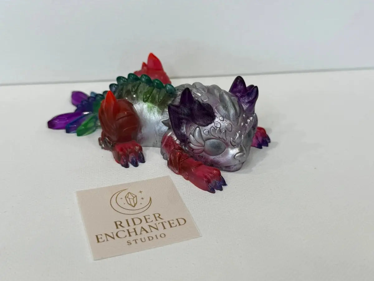 Handmade 3-inch cat dragon resin figurine, a charming dragon gift for women