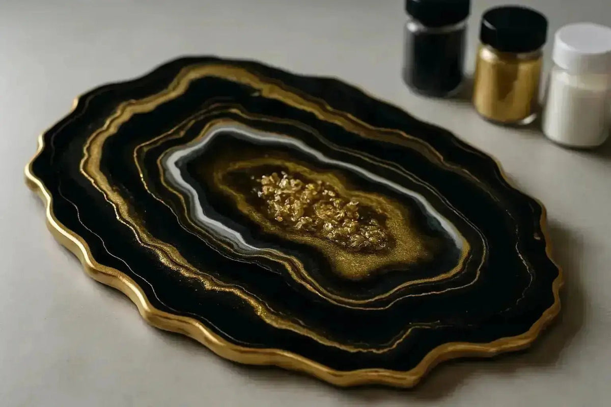 Black and Gold Geode Resin Art, Explained