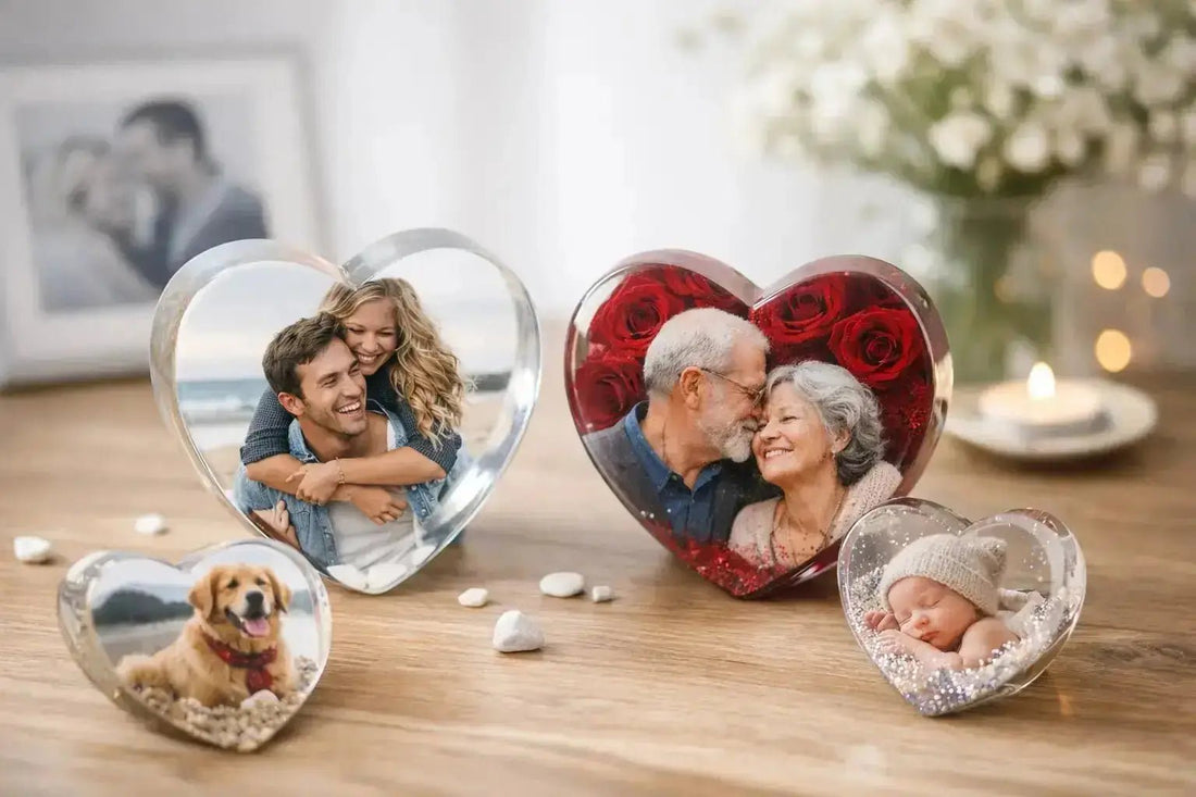 Custom Photo Resin Heart Gift Example Ideas