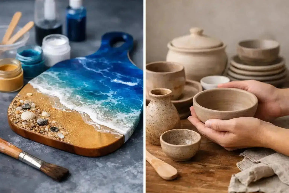 Custom Resin Art Versus Handmade Pottery