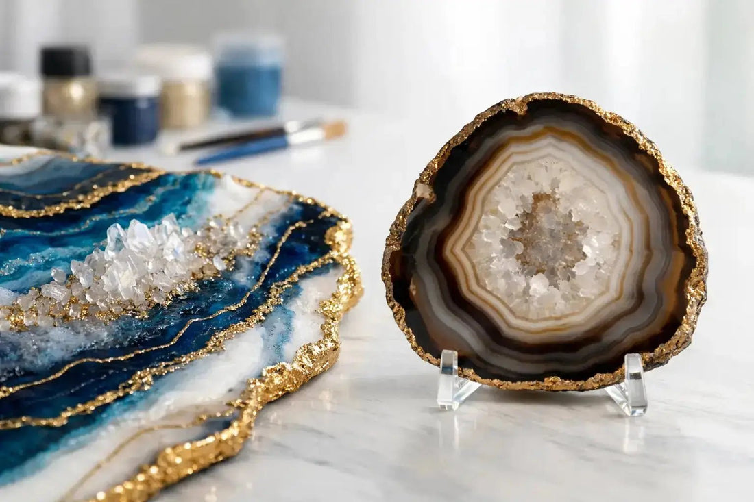 Resin Geode Art vs Agate Slice