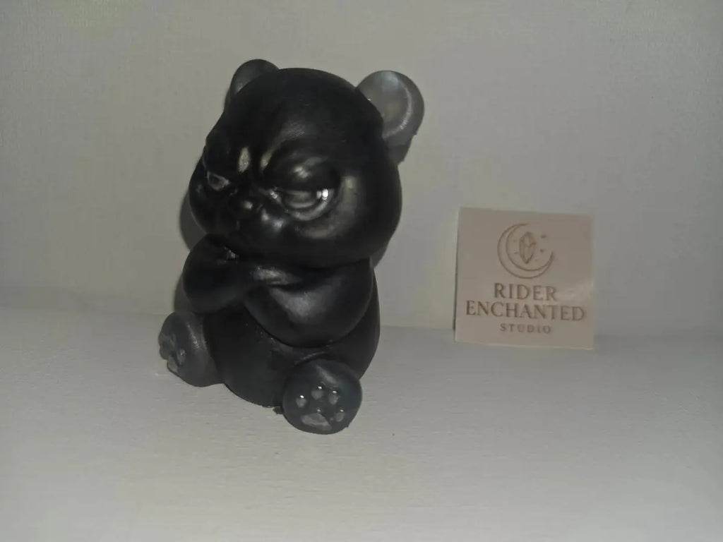 3" Handmade Epoxy Resin Panda Figurine, Black & White, handmade epoxy resin, Rider Enchanted Studio