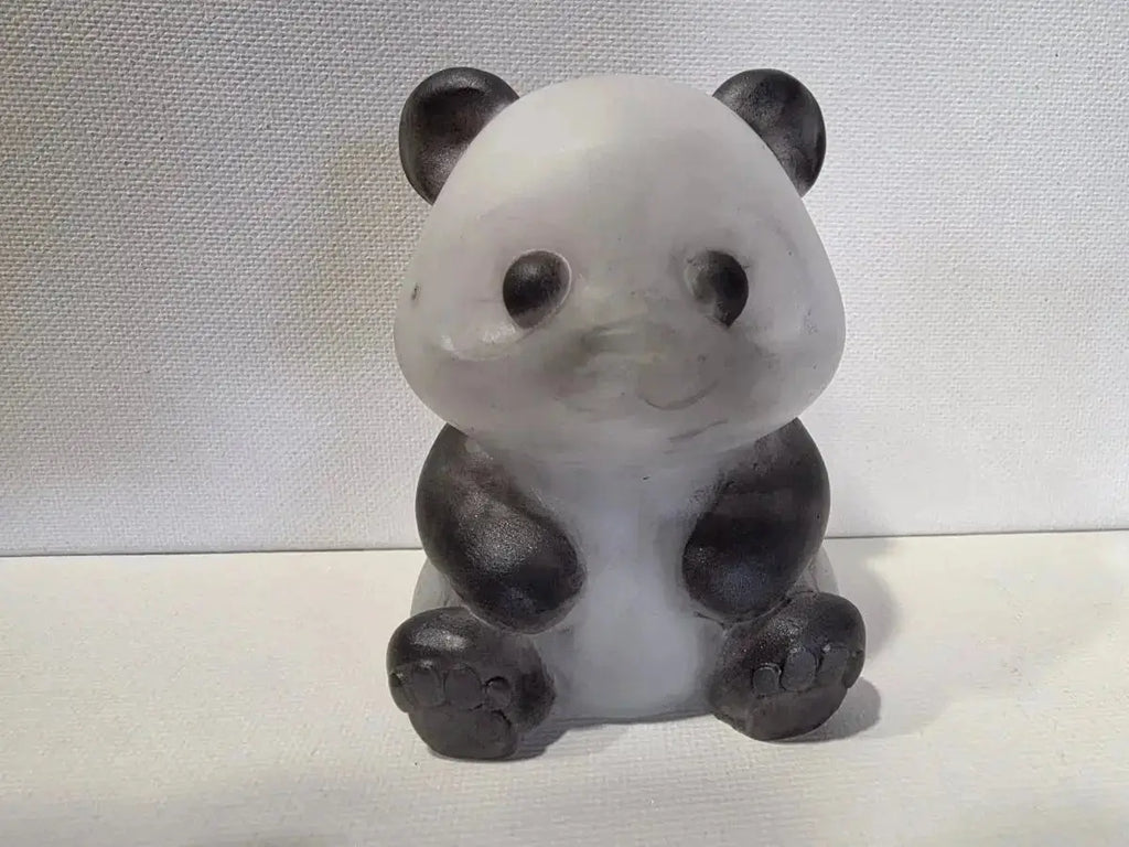 3" Handmade Epoxy Resin Panda Figurine, Black & White, handmade epoxy resin, Rider Enchanted Studio