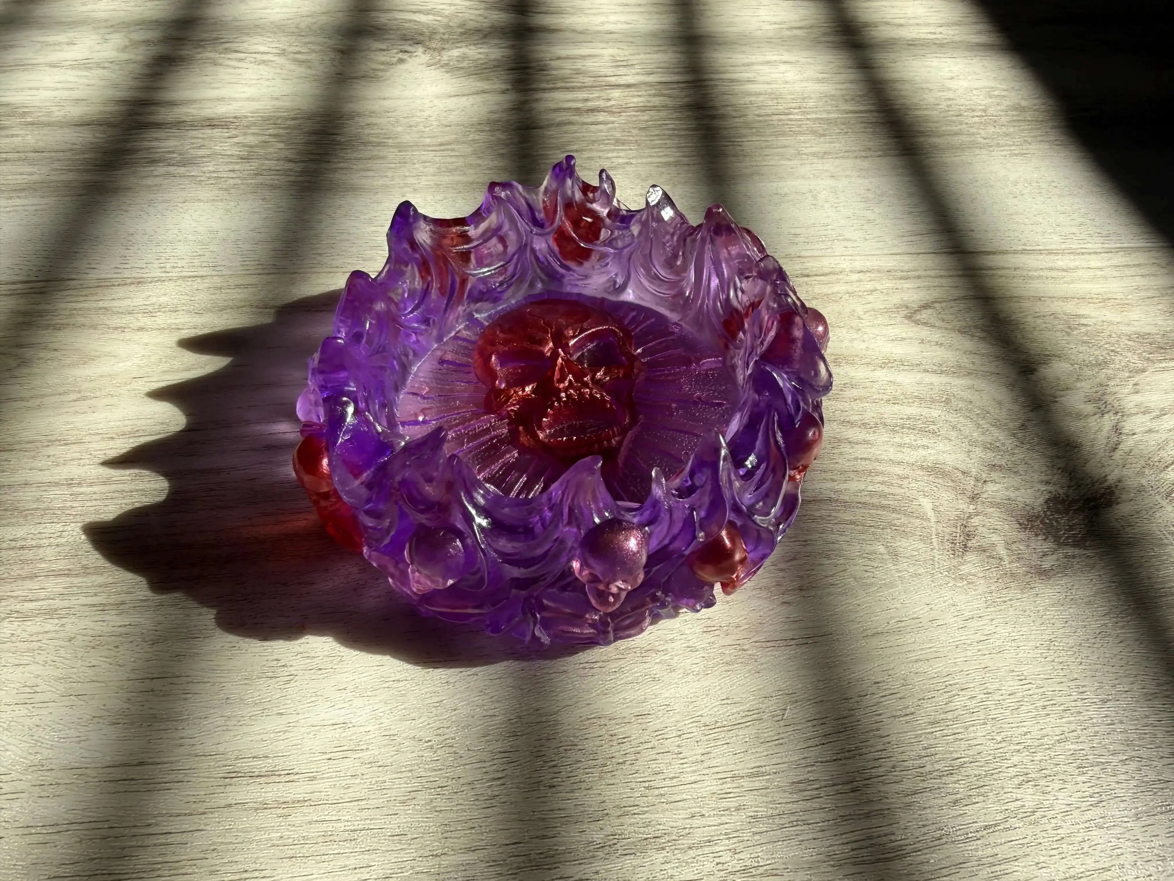 Purple Coin/Key Holder with Skulls 5" Rider Enchanted Studio