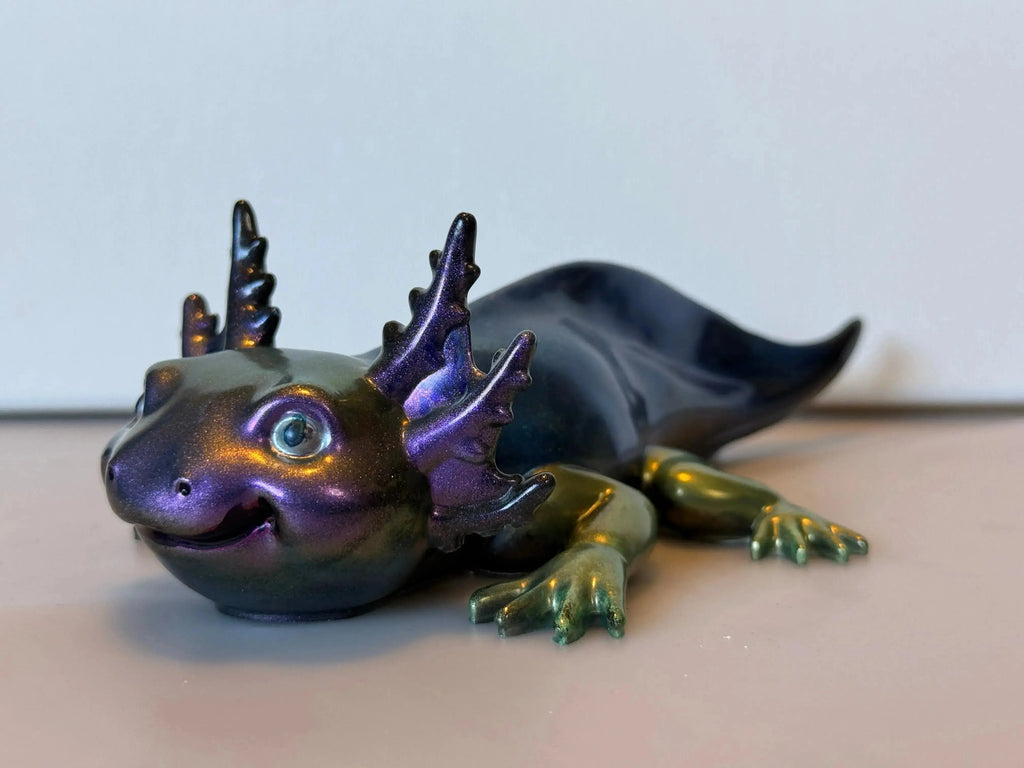 ✨ 7-Inch Resin Axolotl – The Shiny Little Salamander of Joy! ✨ Rider Enchanted Studio
