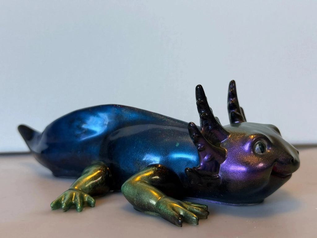 ✨ 7-Inch Resin Axolotl – The Shiny Little Salamander of Joy! ✨ Rider Enchanted Studio