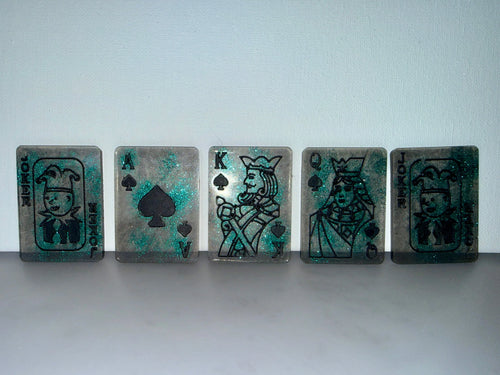 2-Inch Resin Playing Card Figures – Joker, Ace, King & Queen | Pocket-Sized Power Players Rider Enchanted Studio