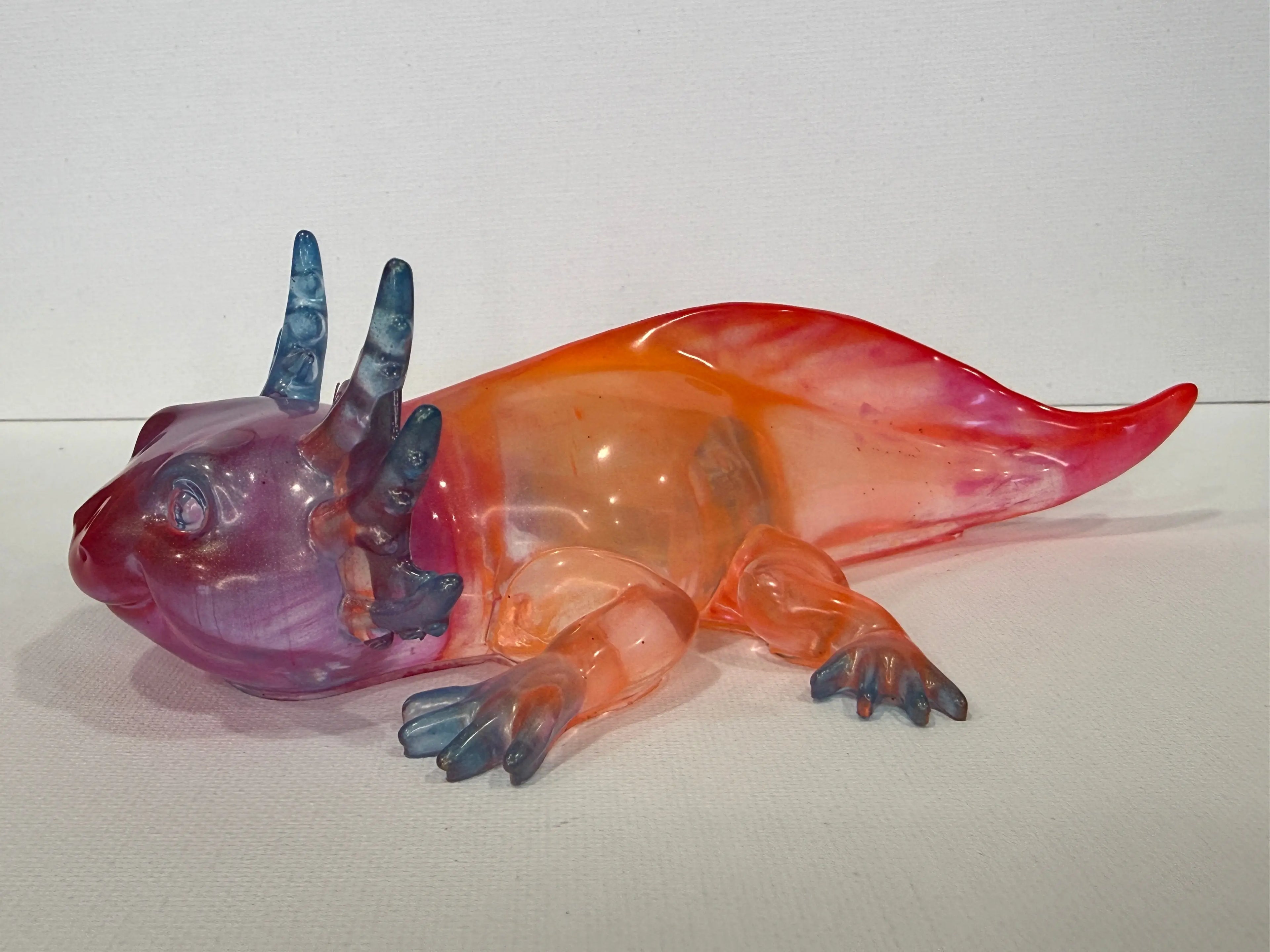 7-Inch Resin Axolotl – The Shiny Little Salamander of Joy! - Rider Enchanted Studio