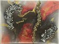 Black, Red and Gold Geode Resin Painting 16x12 Rider Enchanted Studio