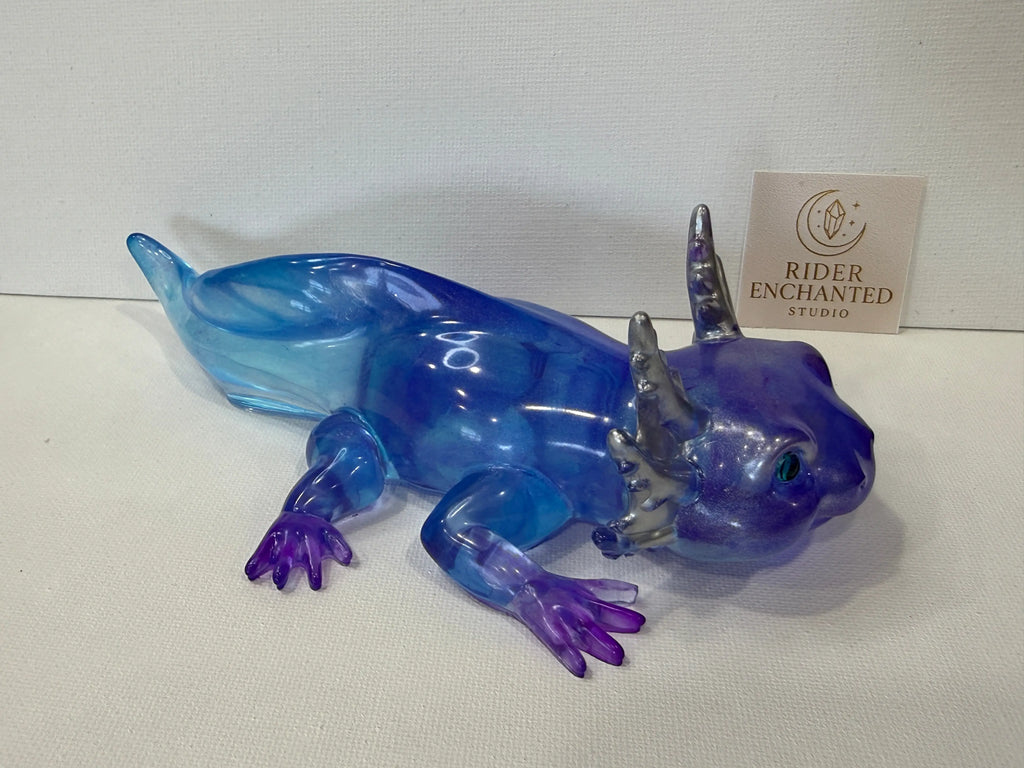 ✨ 7-Inch Resin Axolotl – The Shiny Little Salamander of Joy! ✨ Rider Enchanted Studio