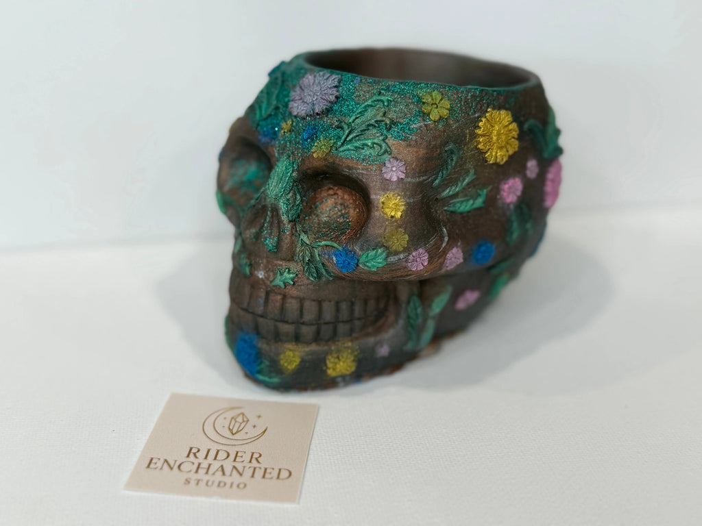 Skull Planter – Handcrafted Resin Décor for Bold Spaces Rider Enchanted Studio
