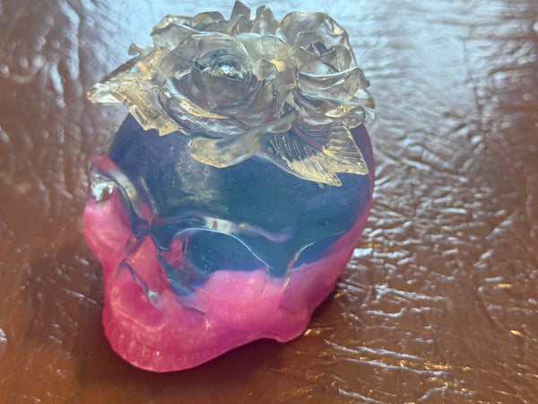 Medium Flower Shaker Resin Skull – Bold Décor for Any Space Rider Enchanted Studio