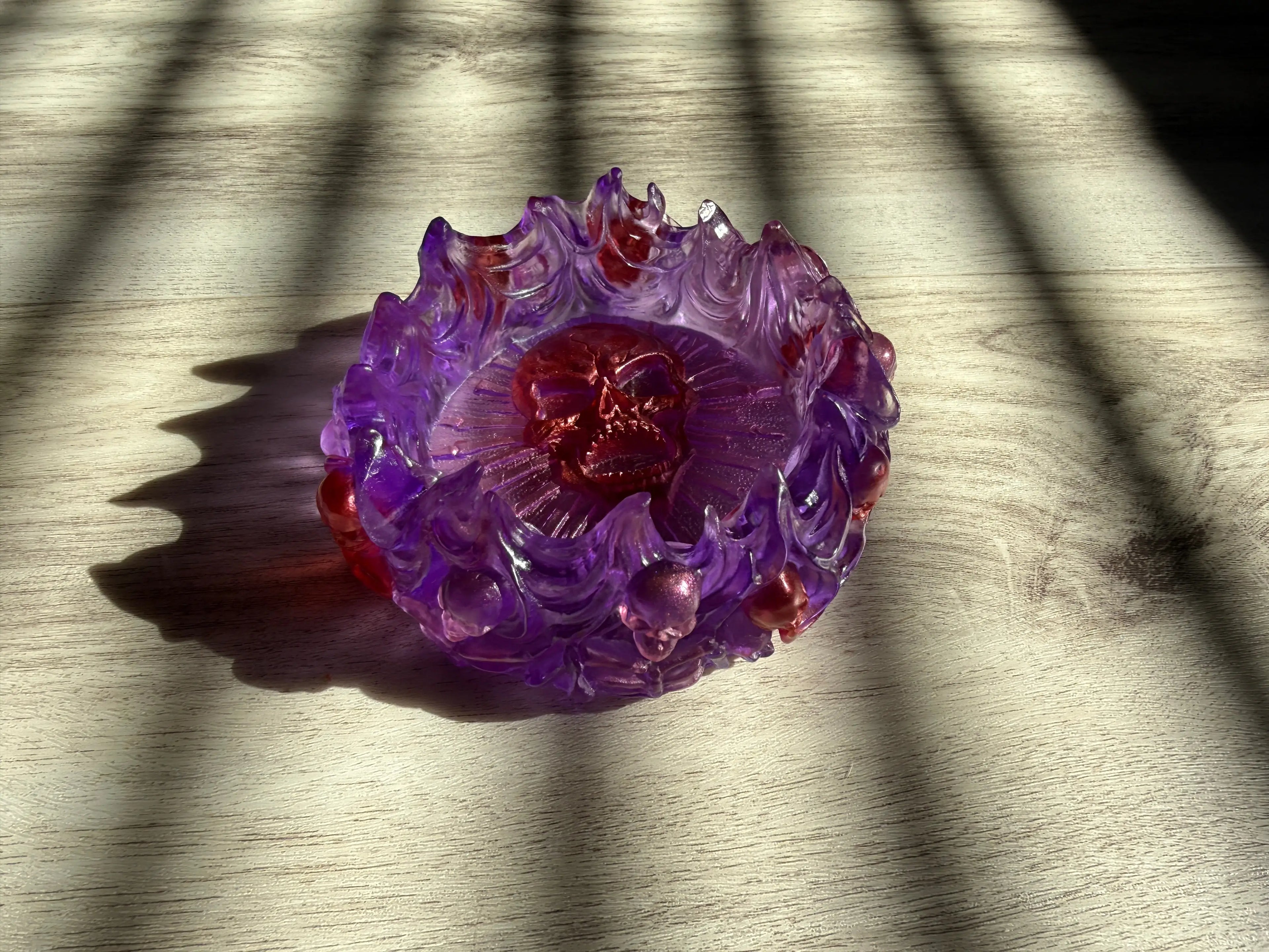 Purple Coin/Key Holder with Skulls 5" Rider Enchanted Studio