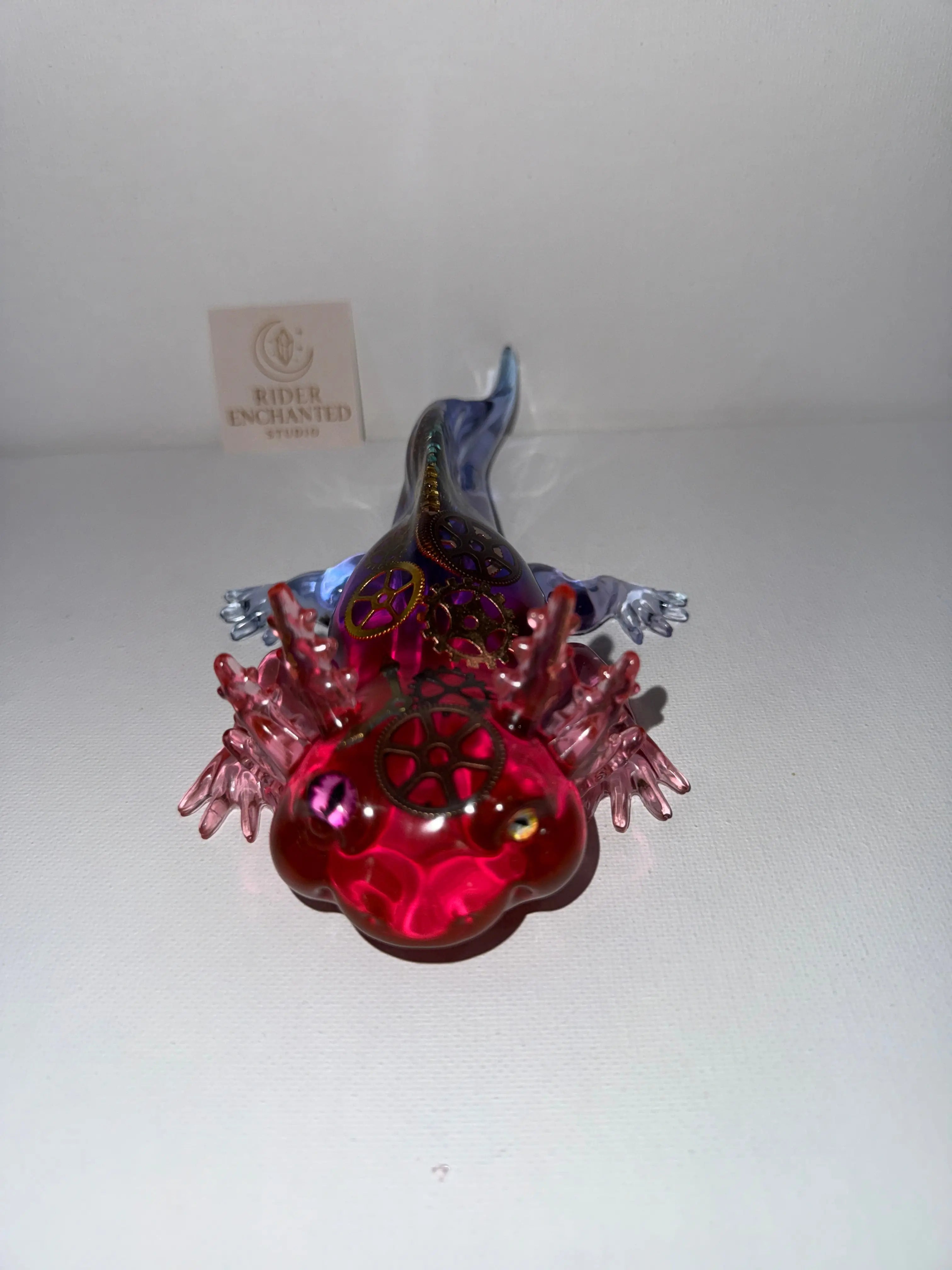 7-Inch Cyberpunk Resin Axolotl Rider Enchanted Studio