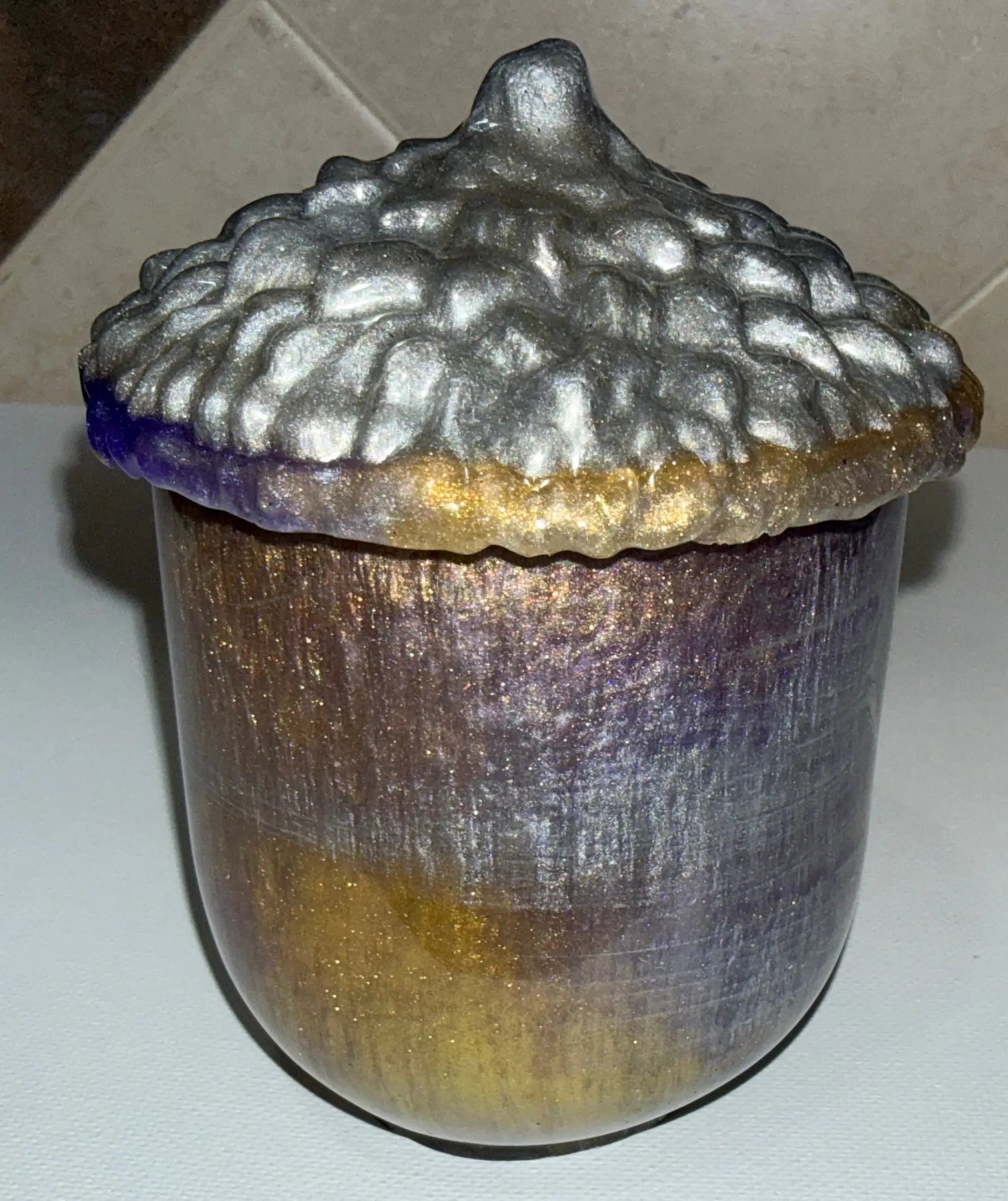 Resin Acorn Pot – Handcrafted Decorative Container Rider Enchanted Studio