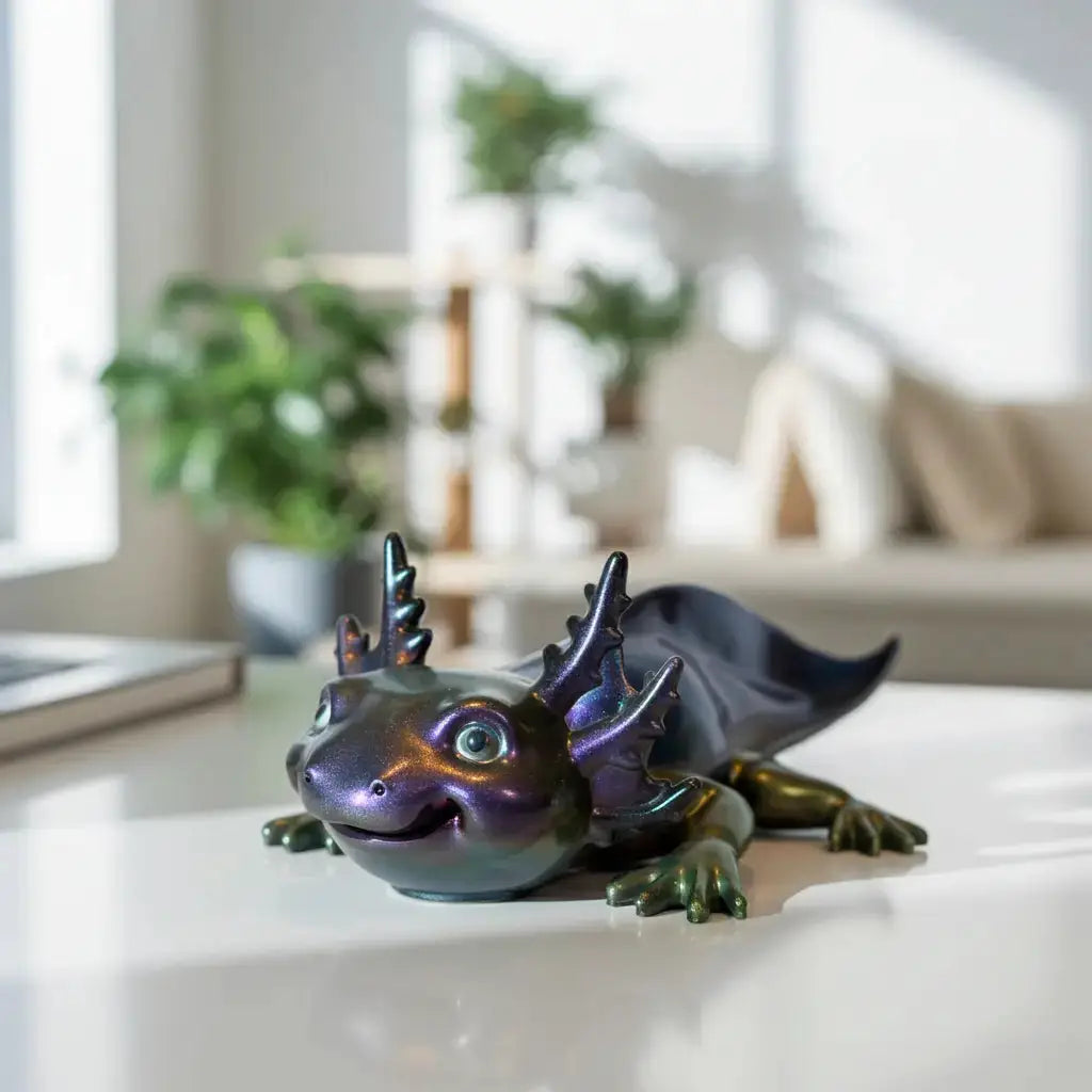 ✨ 7-Inch Resin Axolotl – The Shiny Little Salamander of Joy! ✨ - Rider Enchanted Studio