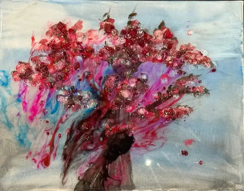 Abstract Tree Resin Painting 16x12 Rider Enchanted Studio