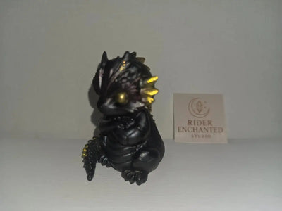 Angry Baby Dragon Figurine – Handmade Gothic Resin Collectible, handmade epoxy resin, Rider Enchanted Studio