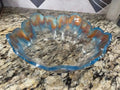handmade epoxy resin bloom catch-all bowl, angle 1, Rider Enchanted Studio