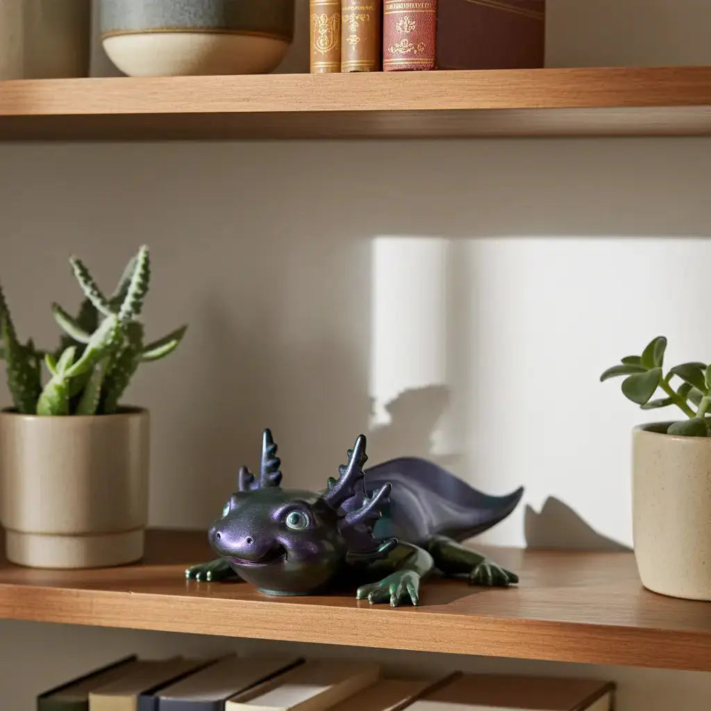 ✨ 7-Inch Resin Axolotl – The Shiny Little Salamander of Joy! ✨ - Rider Enchanted Studio