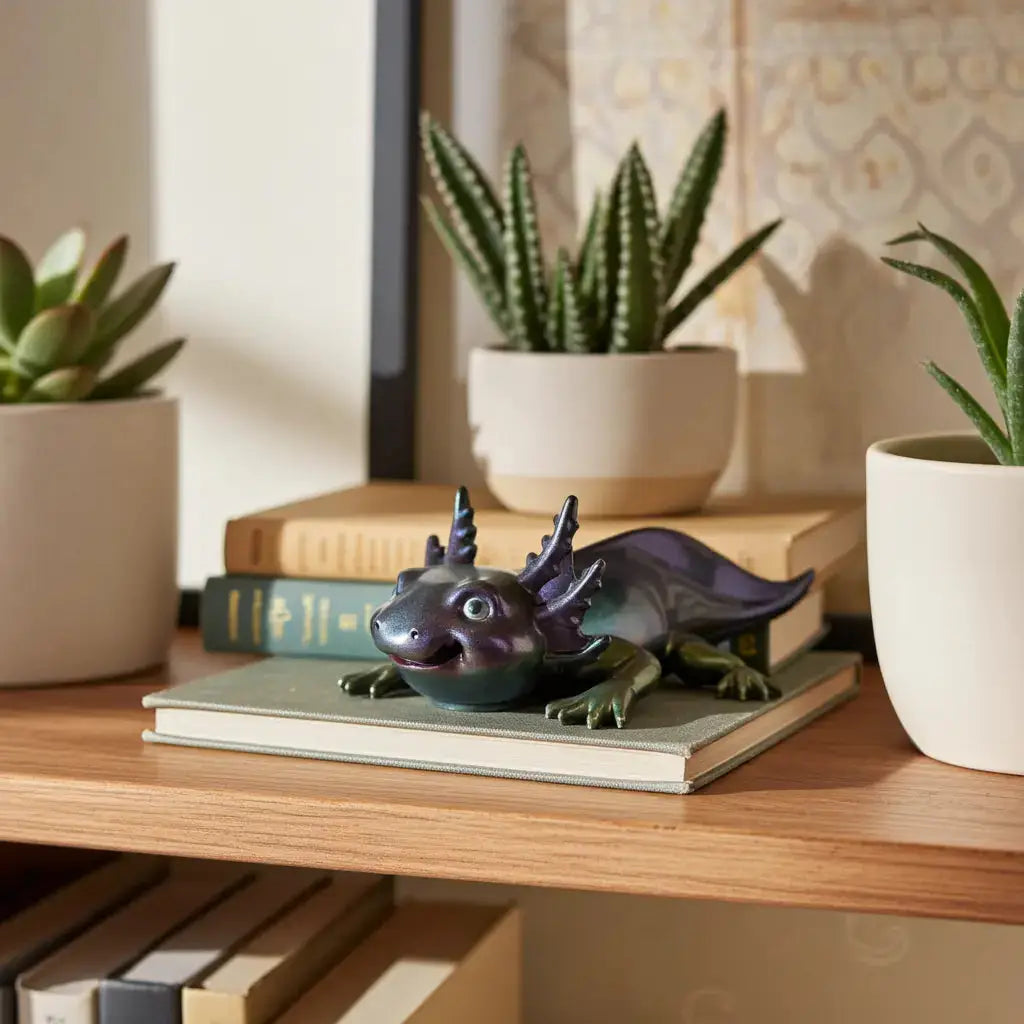 ✨ 7-Inch Resin Axolotl – The Shiny Little Salamander of Joy! ✨ - Rider Enchanted Studio