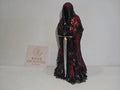 3" Black & Crimson Red epoxy resin Knight Wraith figurine with gold-hilt sword and Rider Enchanted Studio card