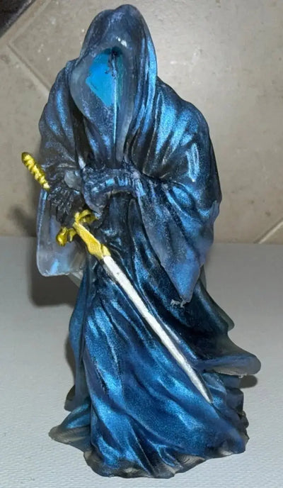 4" epoxy resin samurai wraith figurine in Midnight Blue with sword – Rider Enchanted Studio