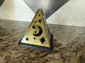 4" handmade epoxy resin tea light holder, angle 1, Rider Enchanted Studio