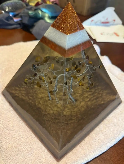 Handmade epoxy resin Tree of Life pyramid, Rider Enchanted Studio